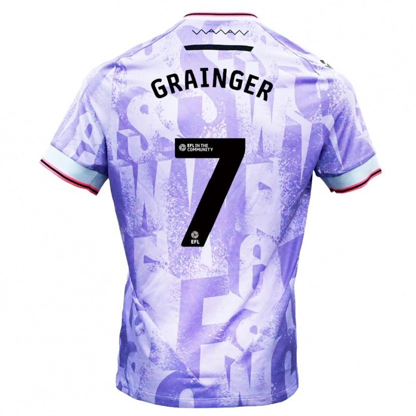 Danxen Kinder William Grainger #7 Lila Weiß Auswärtstrikot Trikot 2025/26 T-Shirt Österreich