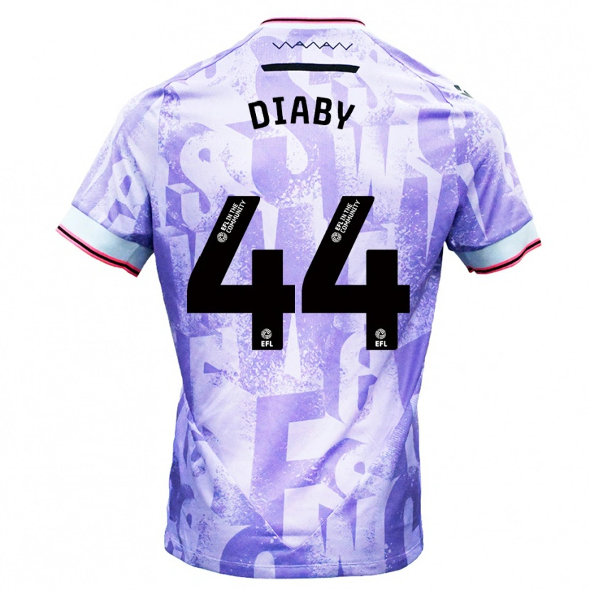 Danxen Kinder Momo Diaby #44 Lila Weiß Auswärtstrikot Trikot 2025/26 T-Shirt Österreich