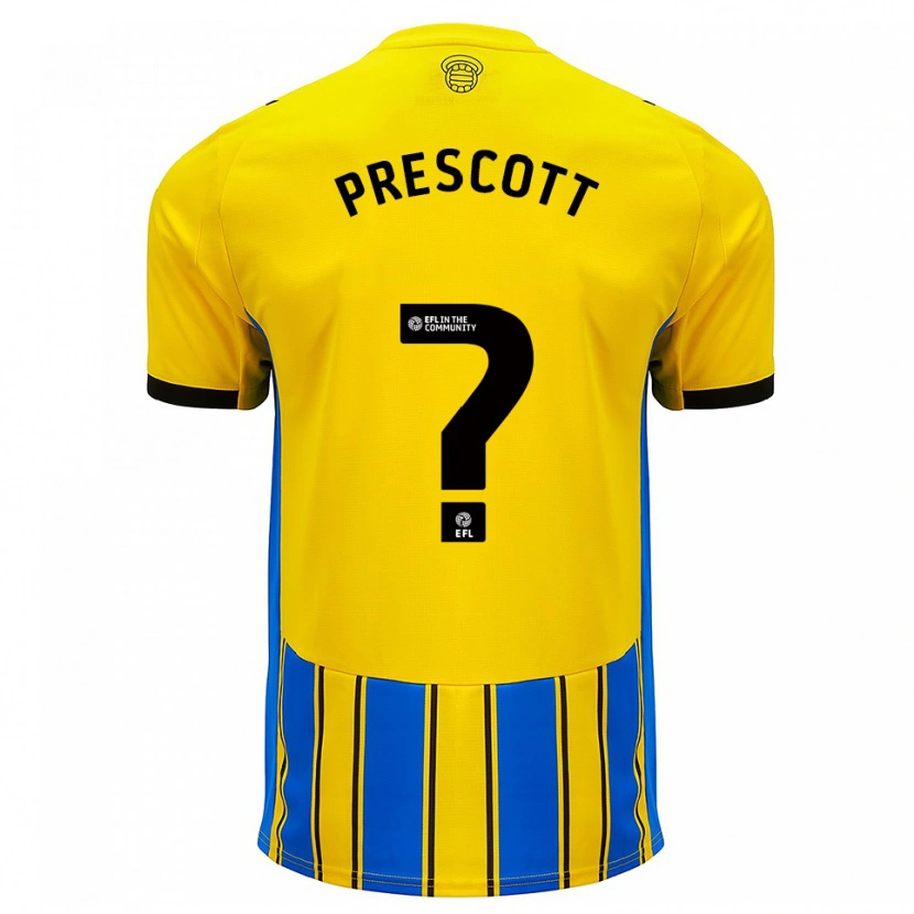 Danxen Kinder Alfie Prescott #0 Blau Gelb Auswärtstrikot Trikot 2025/26 T-Shirt Österreich