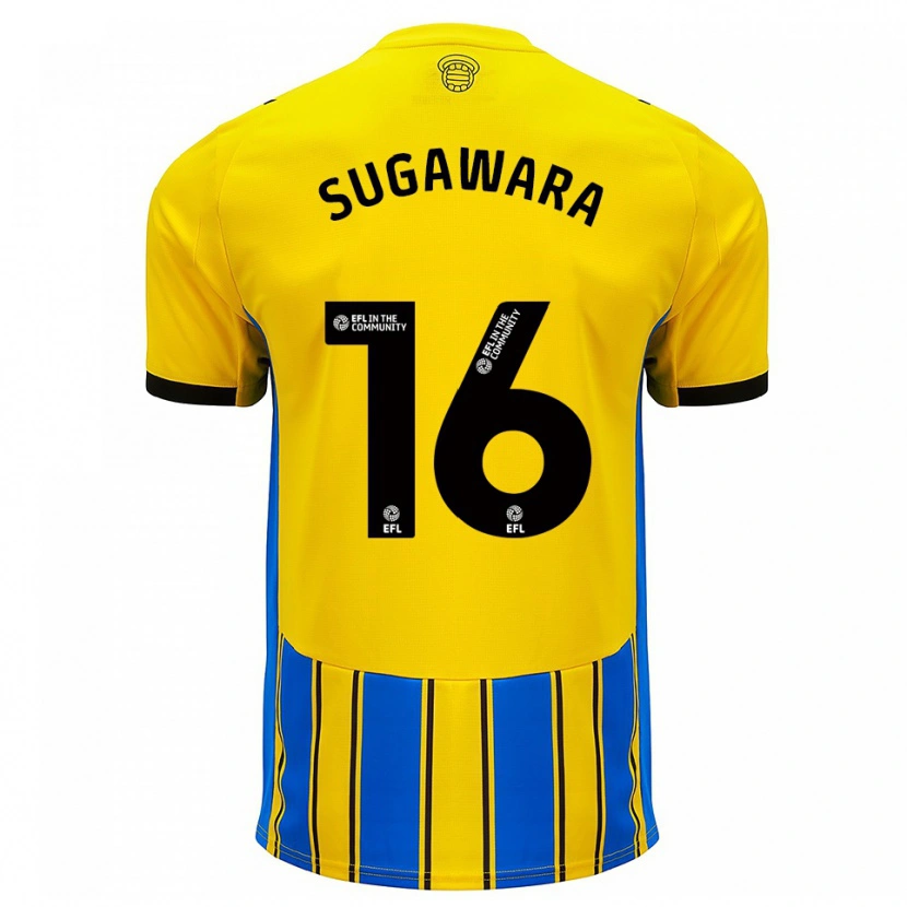 Danxen Kinder Yukinari Sugawara #16 Blau Gelb Auswärtstrikot Trikot 2025/26 T-Shirt Österreich