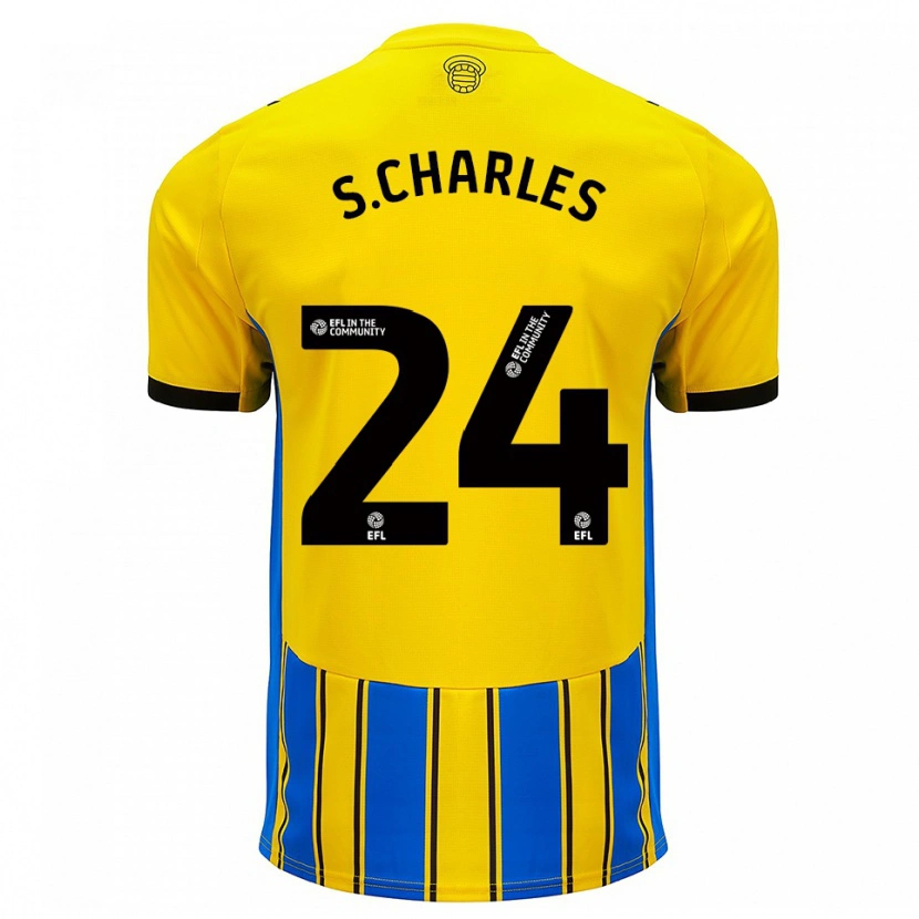 Danxen Kinder Shea Charles #24 Blau Gelb Auswärtstrikot Trikot 2025/26 T-Shirt Österreich