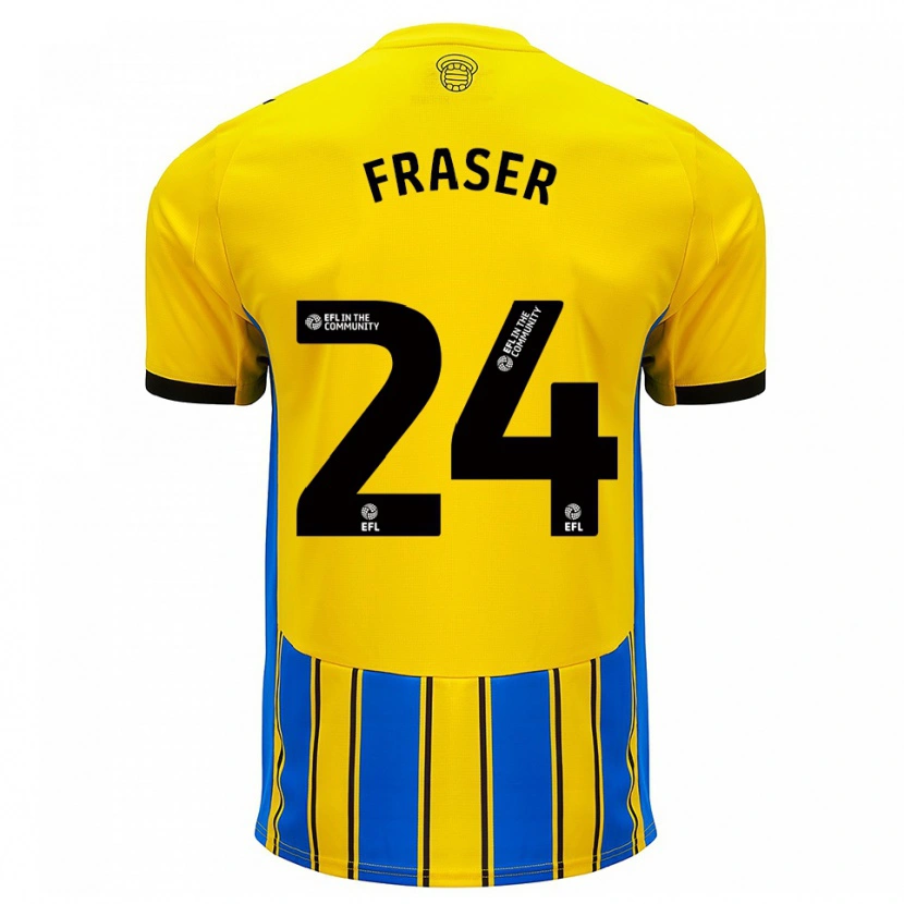 Danxen Kinder Ryan Fraser #24 Blau Gelb Auswärtstrikot Trikot 2025/26 T-Shirt Österreich