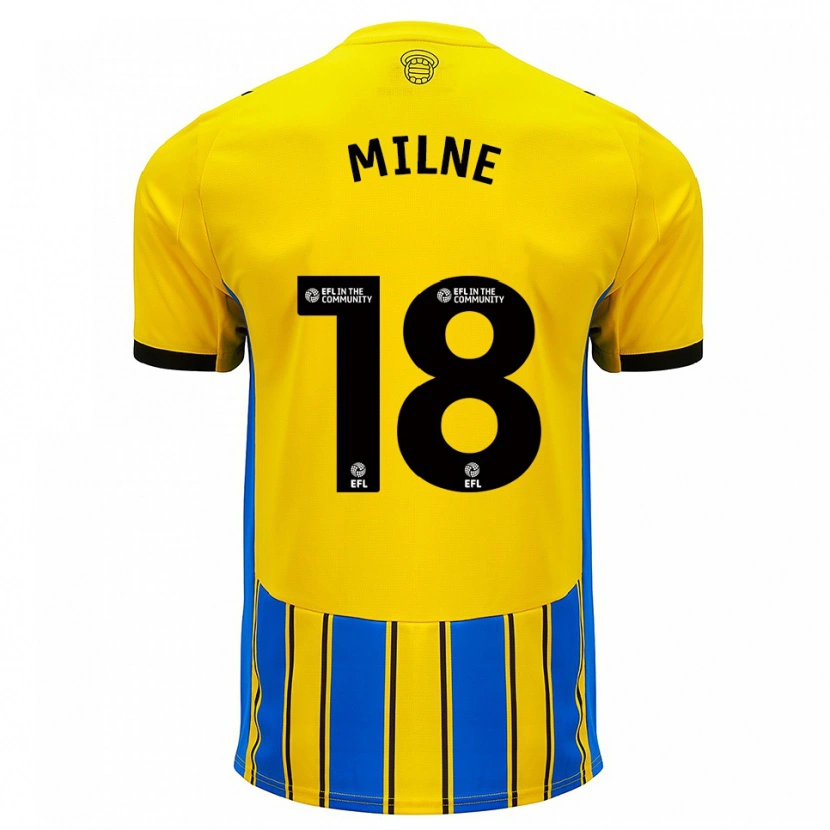 Danxen Kinder Isabel Milne #18 Blau Gelb Auswärtstrikot Trikot 2025/26 T-Shirt Österreich