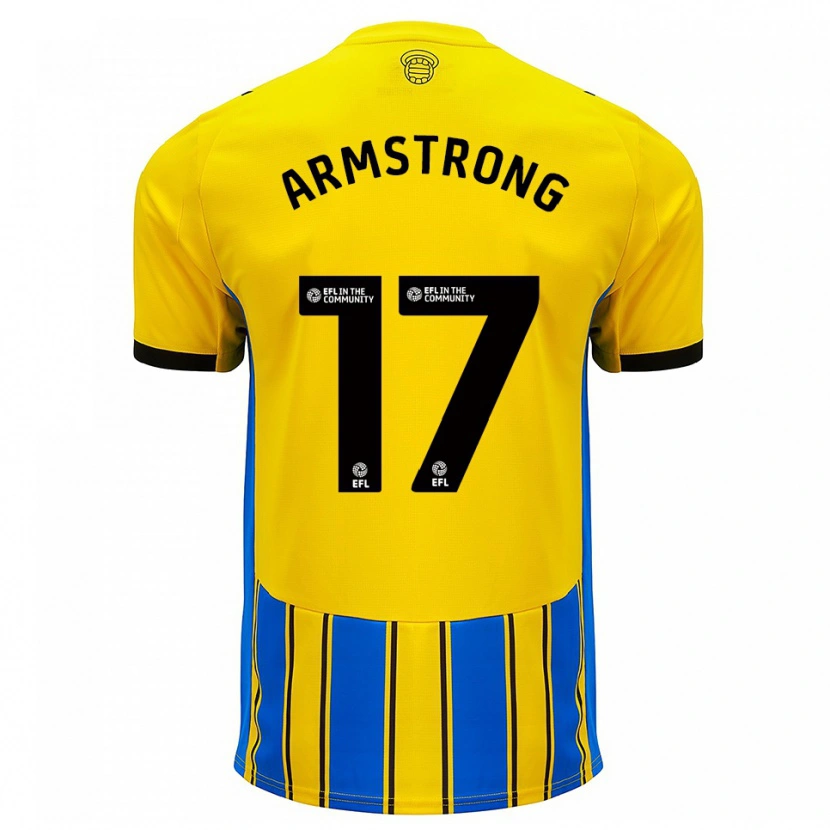 Danxen Kinder Stuart Armstrong #17 Blau Gelb Auswärtstrikot Trikot 2025/26 T-Shirt Österreich