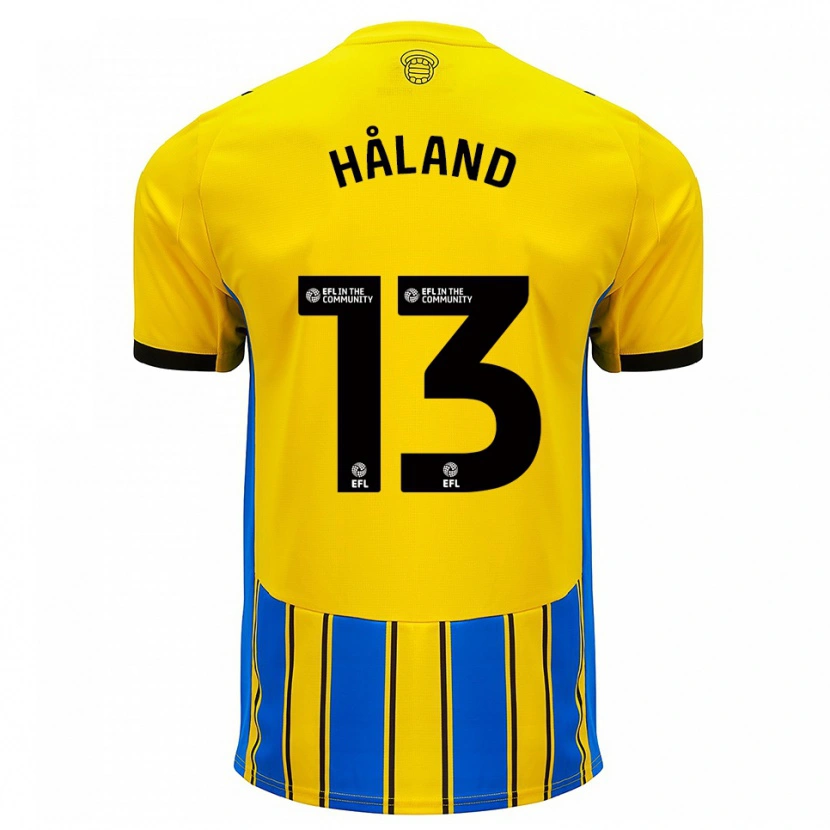 Danxen Kinder Benedicte Håland #13 Blau Gelb Auswärtstrikot Trikot 2025/26 T-Shirt Österreich
