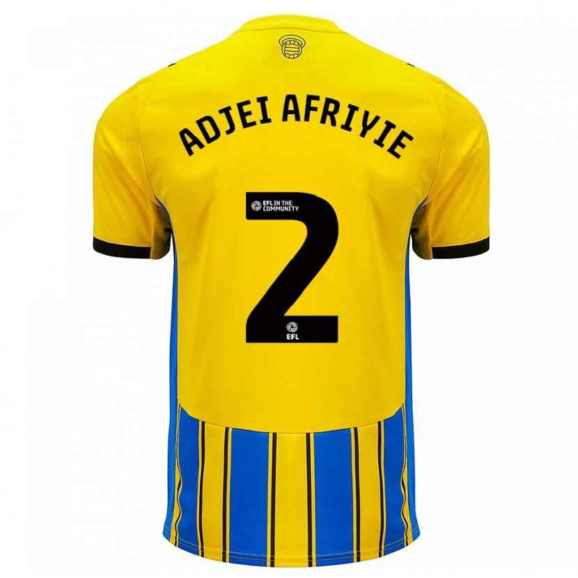 Danxen Kinder Hansel Adjei-Afriyie #2 Blau Gelb Auswärtstrikot Trikot 2025/26 T-Shirt Österreich