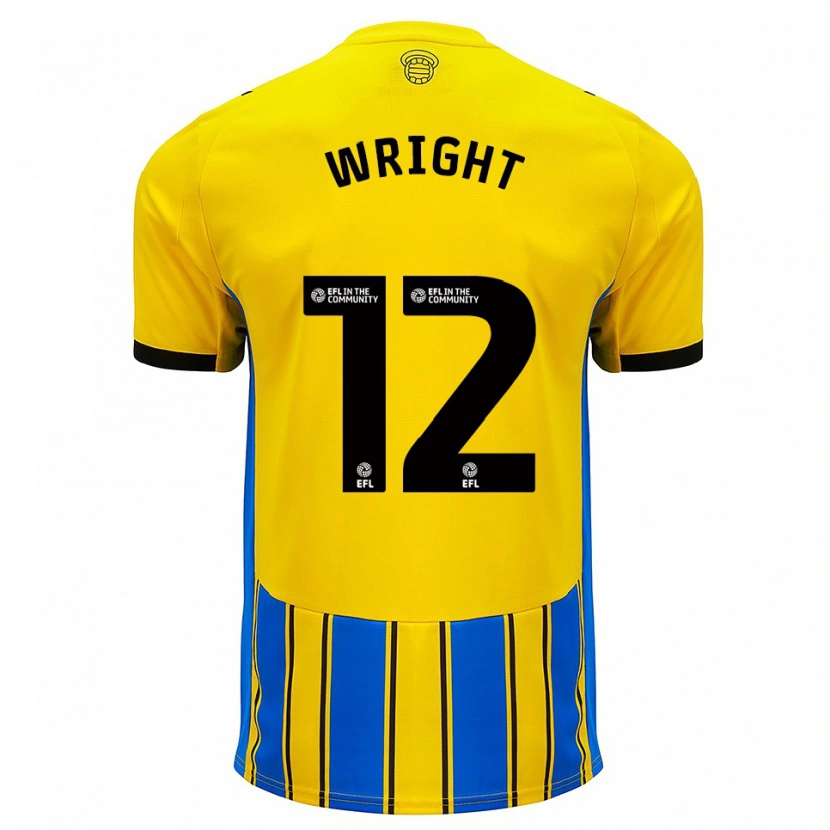 Danxen Kinder Josh Wright #12 Blau Gelb Auswärtstrikot Trikot 2025/26 T-Shirt Österreich