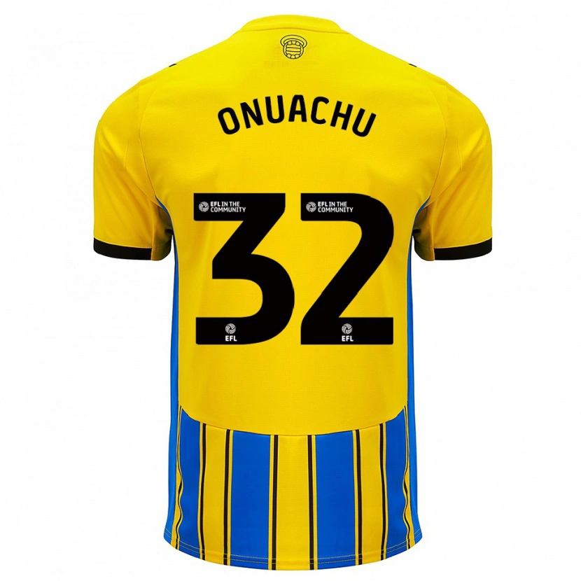 Danxen Kinder Paul Onuachu #32 Blau Gelb Auswärtstrikot Trikot 2025/26 T-Shirt Österreich