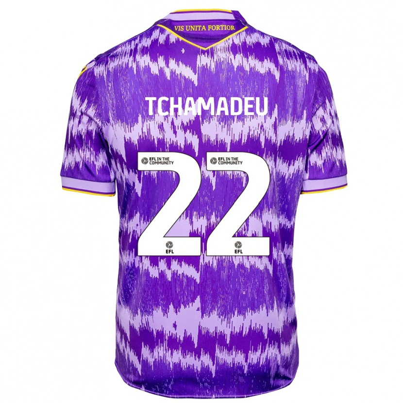Danxen Kinder Junior Tchamadeu #22 Lila Gelb Auswärtstrikot Trikot 2025/26 T-Shirt Österreich