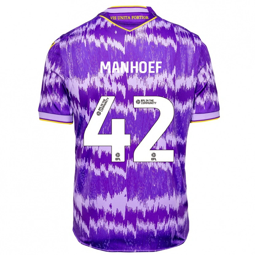 Danxen Kinder Million Manhoef #42 Lila Gelb Auswärtstrikot Trikot 2025/26 T-Shirt Österreich