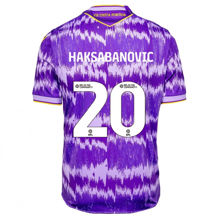 Danxen Kinder Sead Hakšabanović #20 Lila Gelb Auswärtstrikot Trikot 2025/26 T-Shirt Österreich