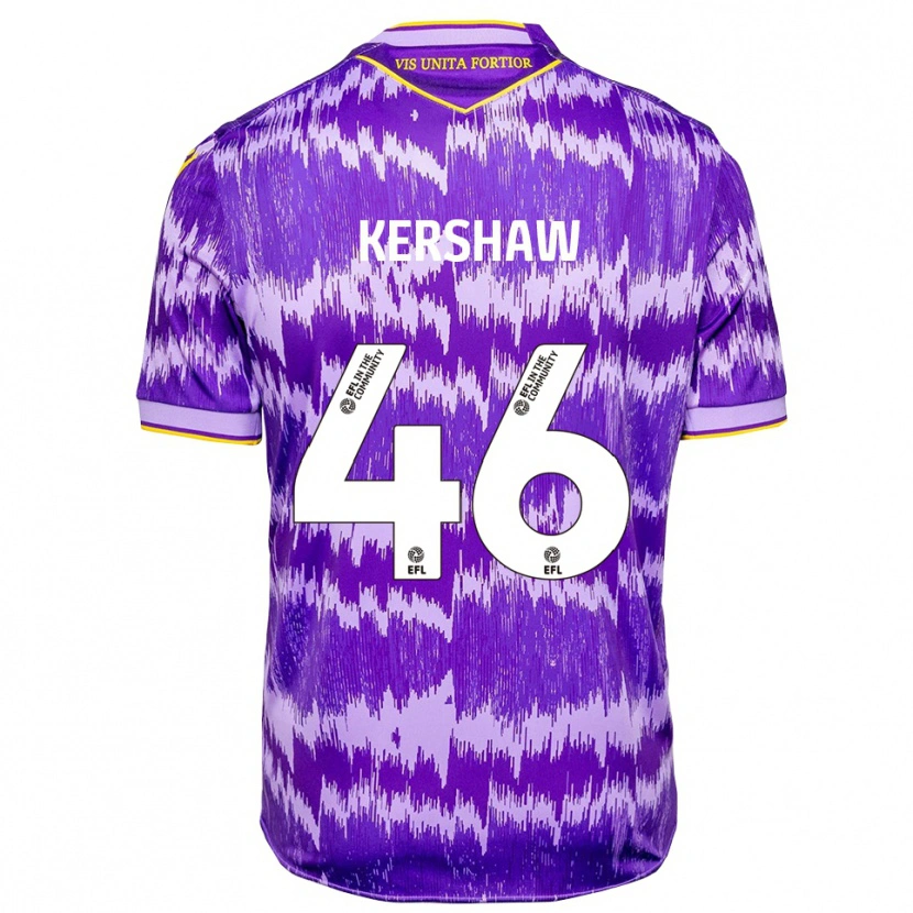 Danxen Kinder Ben Kershaw #46 Lila Gelb Auswärtstrikot Trikot 2025/26 T-Shirt Österreich