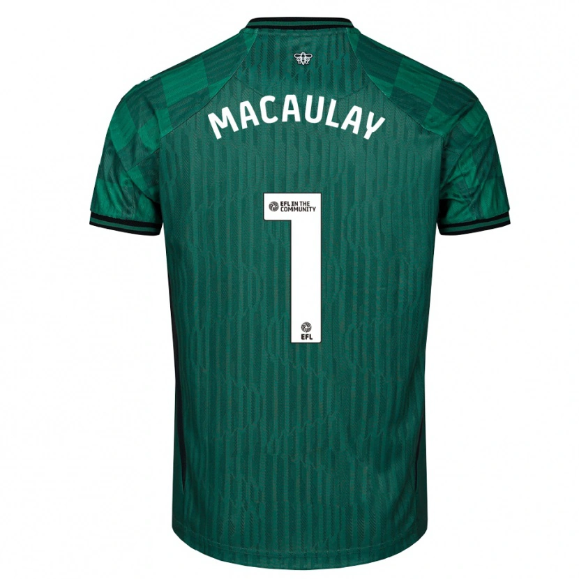 Danxen Kinder Jonathan Macaulay #1 Grün Schwarz Auswärtstrikot Trikot 2025/26 T-Shirt Österreich