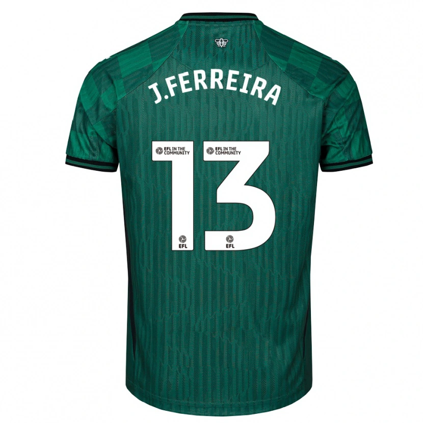Danxen Kinder João Ferreira #13 Grün Schwarz Auswärtstrikot Trikot 2025/26 T-Shirt Österreich