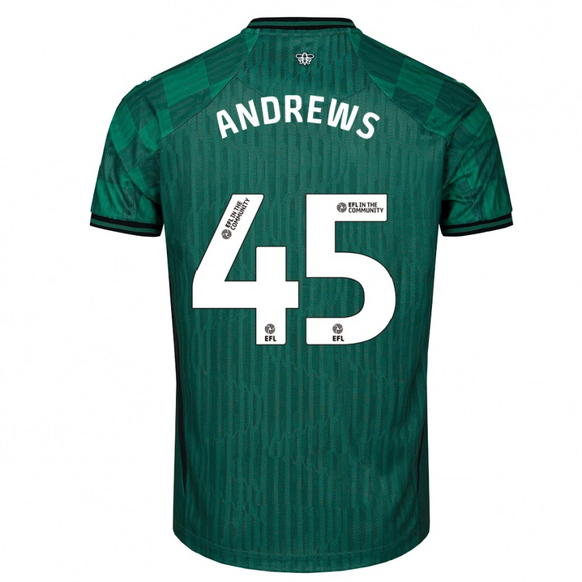 Danxen Kinder Ryan Andrews #45 Grün Schwarz Auswärtstrikot Trikot 2025/26 T-Shirt Österreich