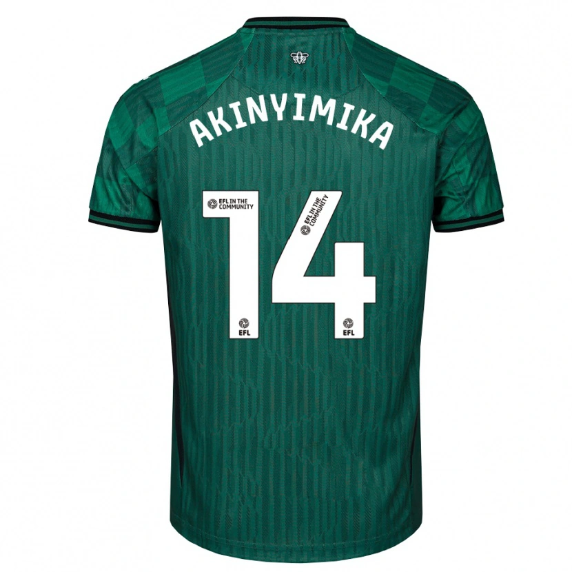Danxen Kinder Tobi Akinyimika #14 Grün Schwarz Auswärtstrikot Trikot 2025/26 T-Shirt Österreich