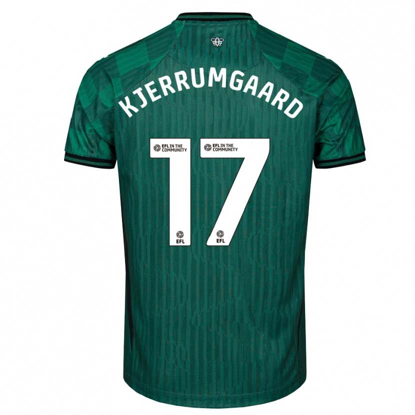 Danxen Kinder Luca Kjerrumgaard #17 Grün Schwarz Auswärtstrikot Trikot 2025/26 T-Shirt Österreich