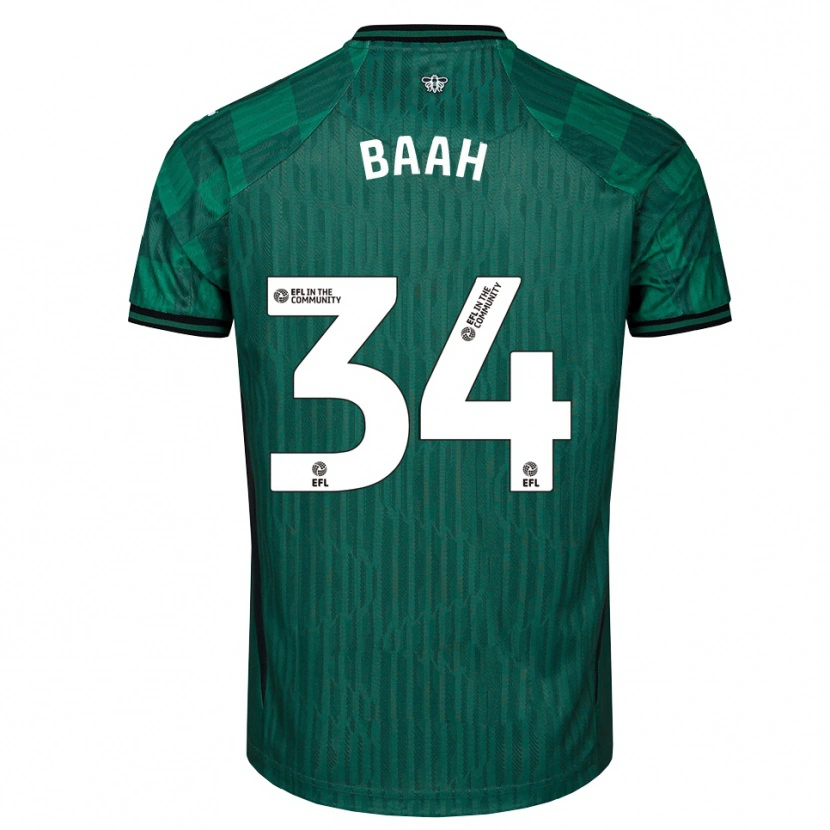 Danxen Kinder Kwadwo Baah #34 Grün Schwarz Auswärtstrikot Trikot 2025/26 T-Shirt Österreich