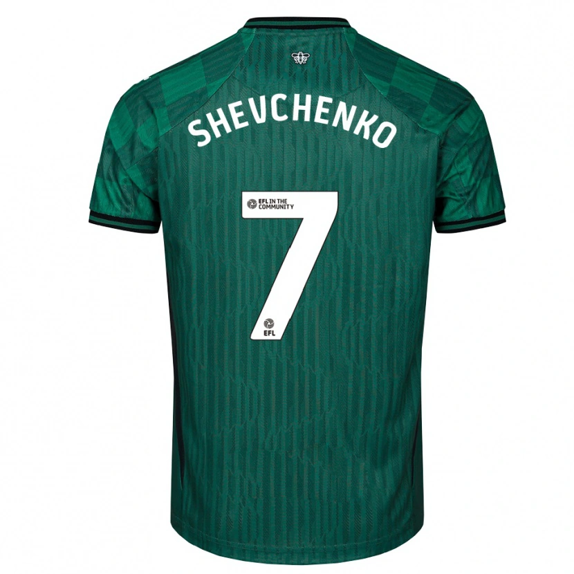 Danxen Kinder Kristian Shevchenko #7 Grün Schwarz Auswärtstrikot Trikot 2025/26 T-Shirt Österreich