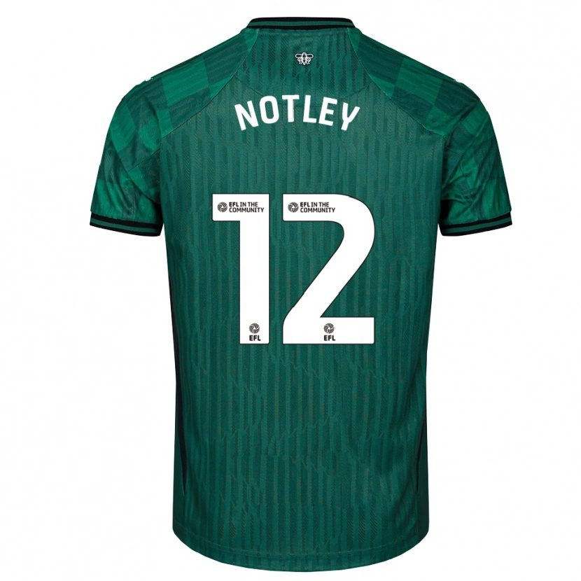 Danxen Kinder Tyler Notley #12 Grün Schwarz Auswärtstrikot Trikot 2025/26 T-Shirt Österreich