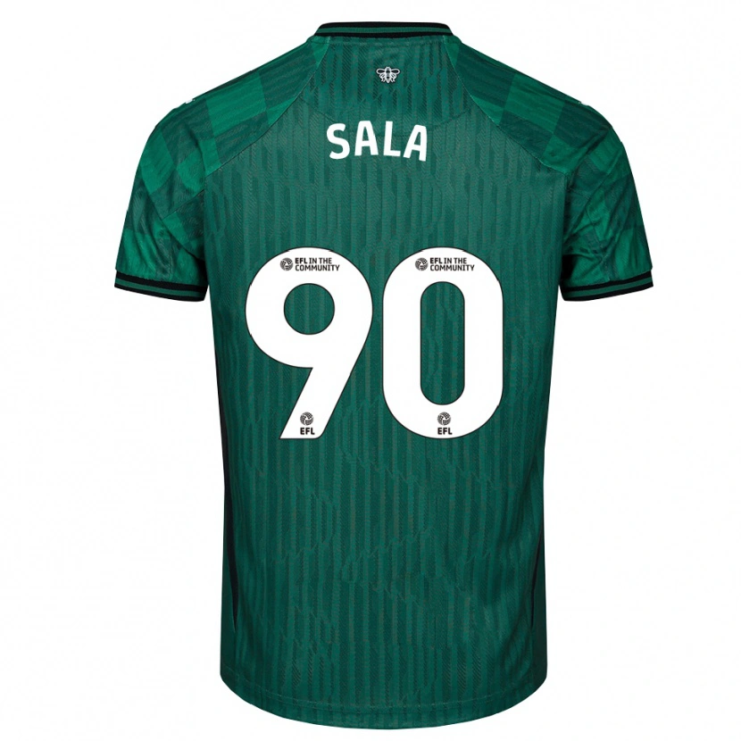 Danxen Kinder Joel Sala #90 Grün Schwarz Auswärtstrikot Trikot 2025/26 T-Shirt Österreich