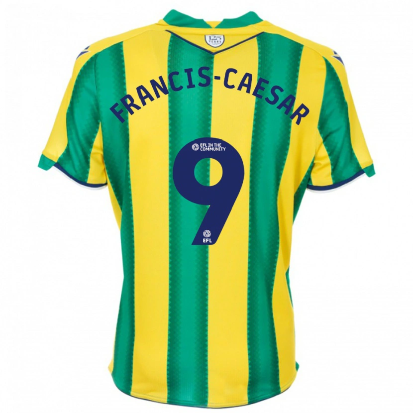Danxen Kinder Jaiden Francis-Caesar #9 Gelb Grün Auswärtstrikot Trikot 2025/26 T-Shirt Österreich