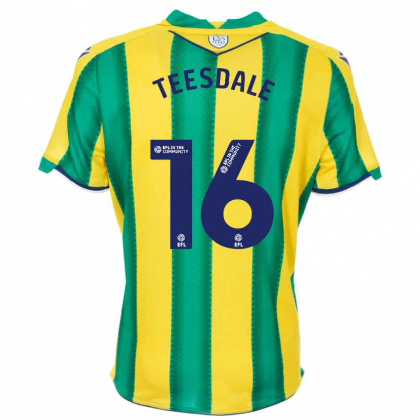 Danxen Kinder Finn Teesdale #16 Gelb Grün Auswärtstrikot Trikot 2025/26 T-Shirt Österreich