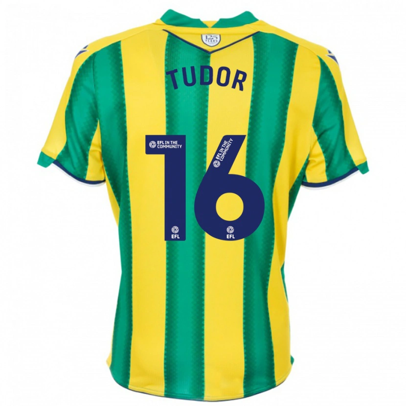 Danxen Kinder Sophie Tudor #16 Gelb Grün Auswärtstrikot Trikot 2025/26 T-Shirt Österreich