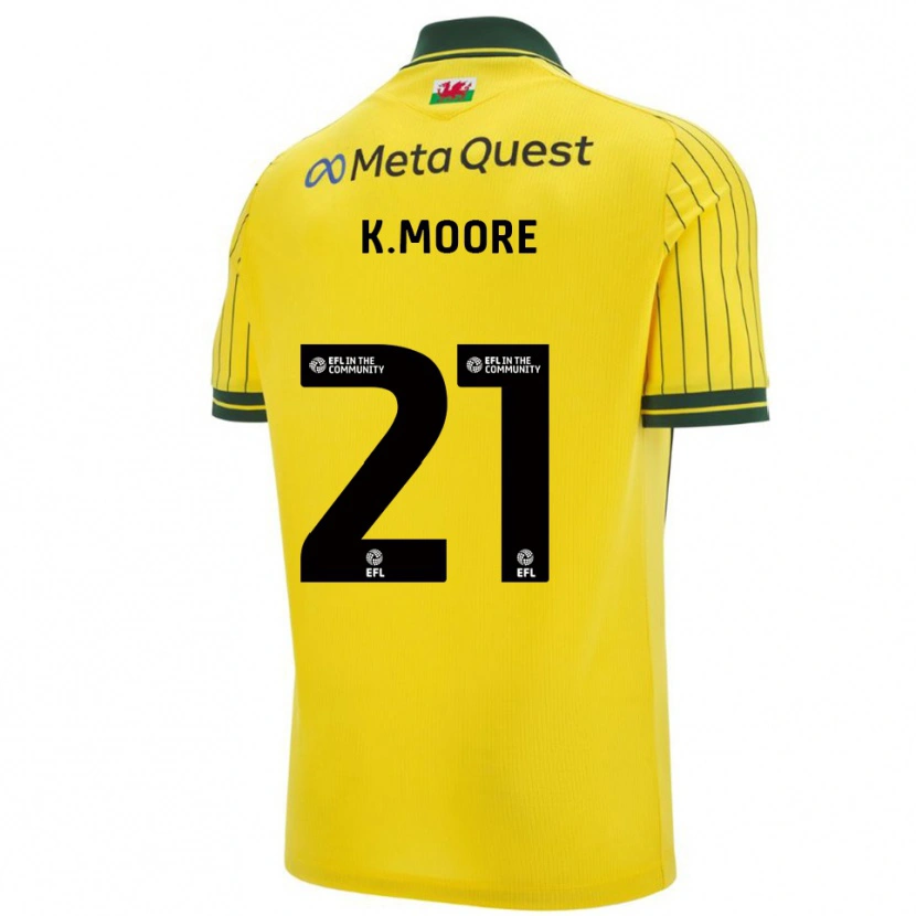 Danxen Kinder Kieffer Moore #21 Gelb Grün Auswärtstrikot Trikot 2025/26 T-Shirt Österreich