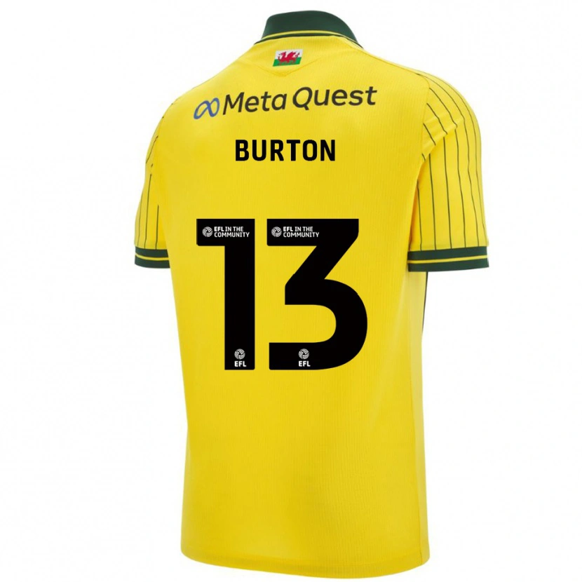 Danxen Kinder Callum Burton #13 Gelb Grün Auswärtstrikot Trikot 2025/26 T-Shirt Österreich