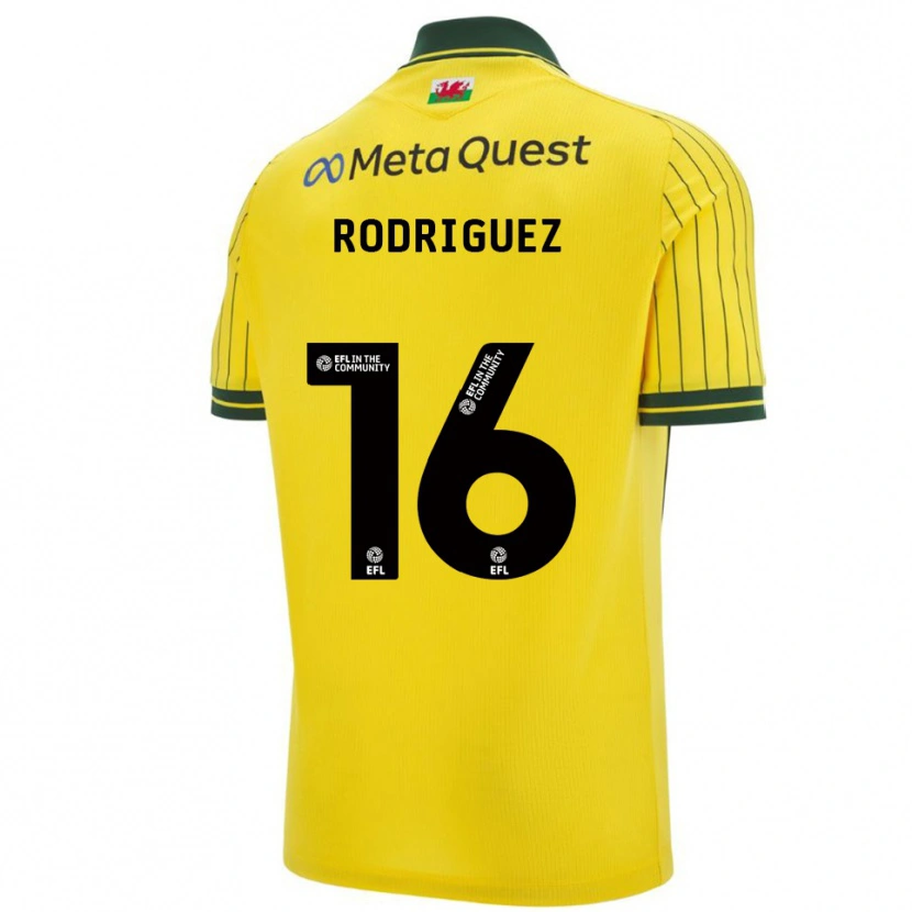 Danxen Kinder Jay Rodríguez #16 Gelb Grün Auswärtstrikot Trikot 2025/26 T-Shirt Österreich