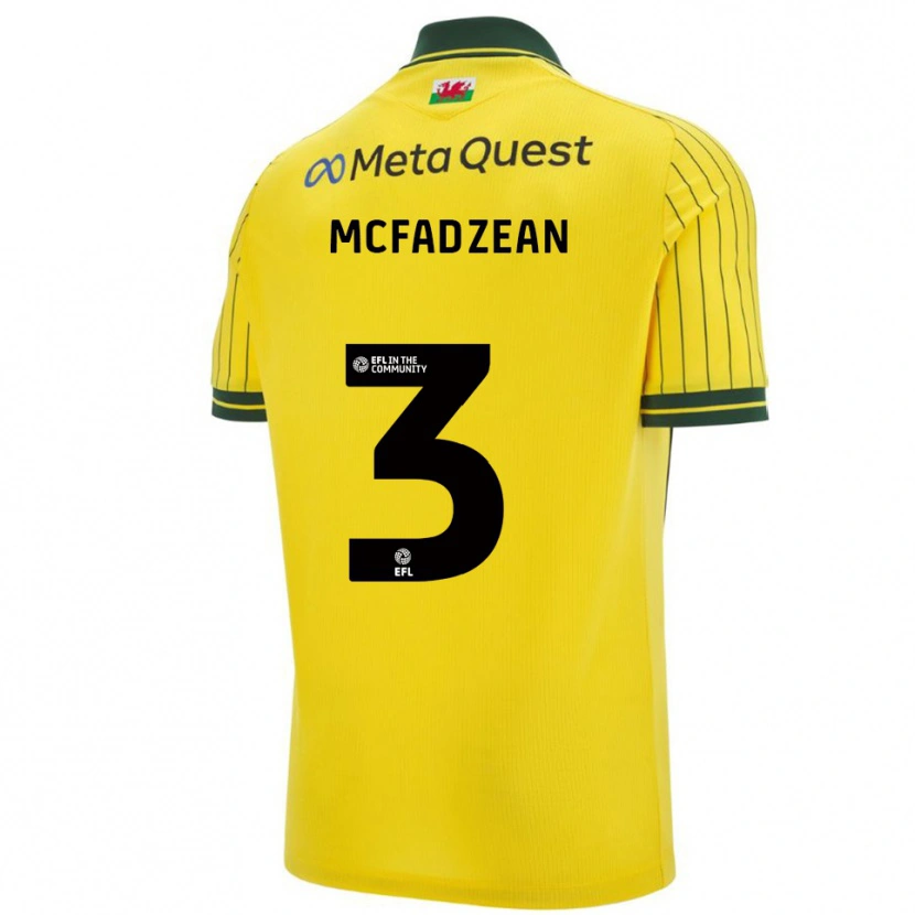 Danxen Kinder Callum Mcfadzean #3 Gelb Grün Auswärtstrikot Trikot 2025/26 T-Shirt Österreich
