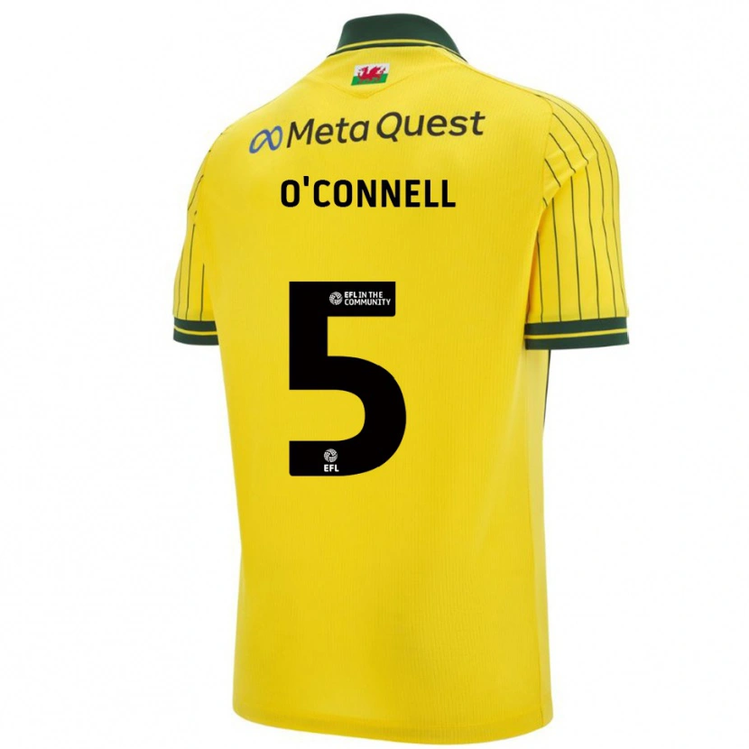 Danxen Kinder Eoghan O'connell #5 Gelb Grün Auswärtstrikot Trikot 2025/26 T-Shirt Österreich