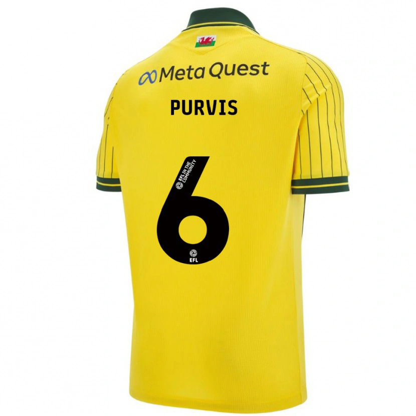 Danxen Kinder Max Purvis #6 Gelb Grün Auswärtstrikot Trikot 2025/26 T-Shirt Österreich