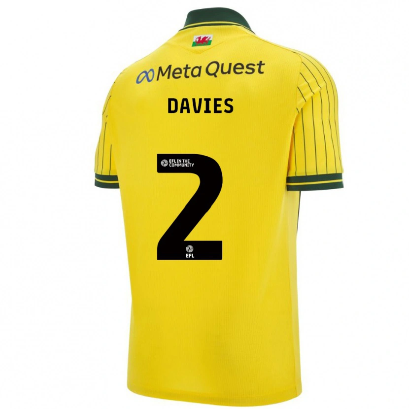 Danxen Kinder Phoebe Davies #2 Gelb Grün Auswärtstrikot Trikot 2025/26 T-Shirt Österreich