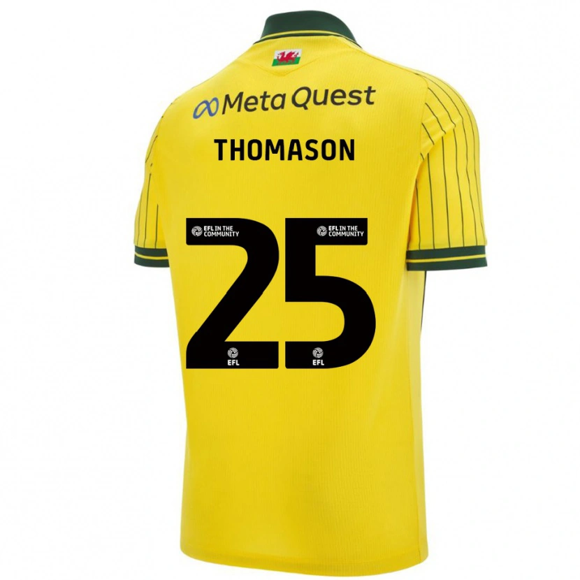 Danxen Kinder George Thomason #25 Gelb Grün Auswärtstrikot Trikot 2025/26 T-Shirt Österreich