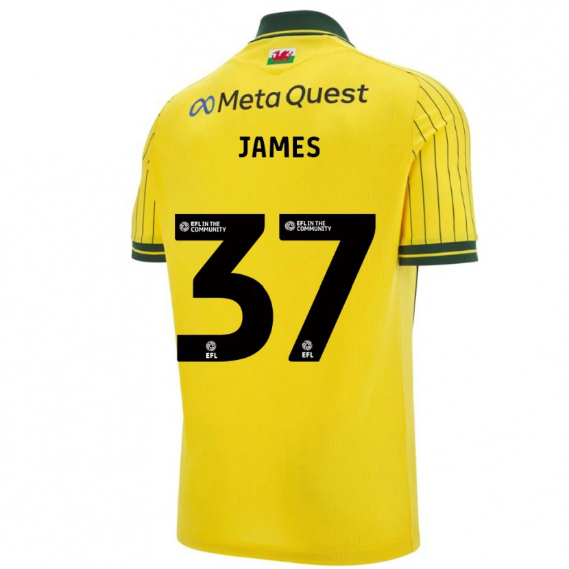 Danxen Kinder Matty James #37 Gelb Grün Auswärtstrikot Trikot 2025/26 T-Shirt Österreich