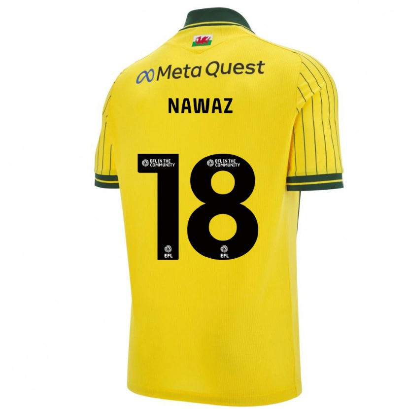 Danxen Kinder Umar Nawaz #18 Gelb Grün Auswärtstrikot Trikot 2025/26 T-Shirt Österreich