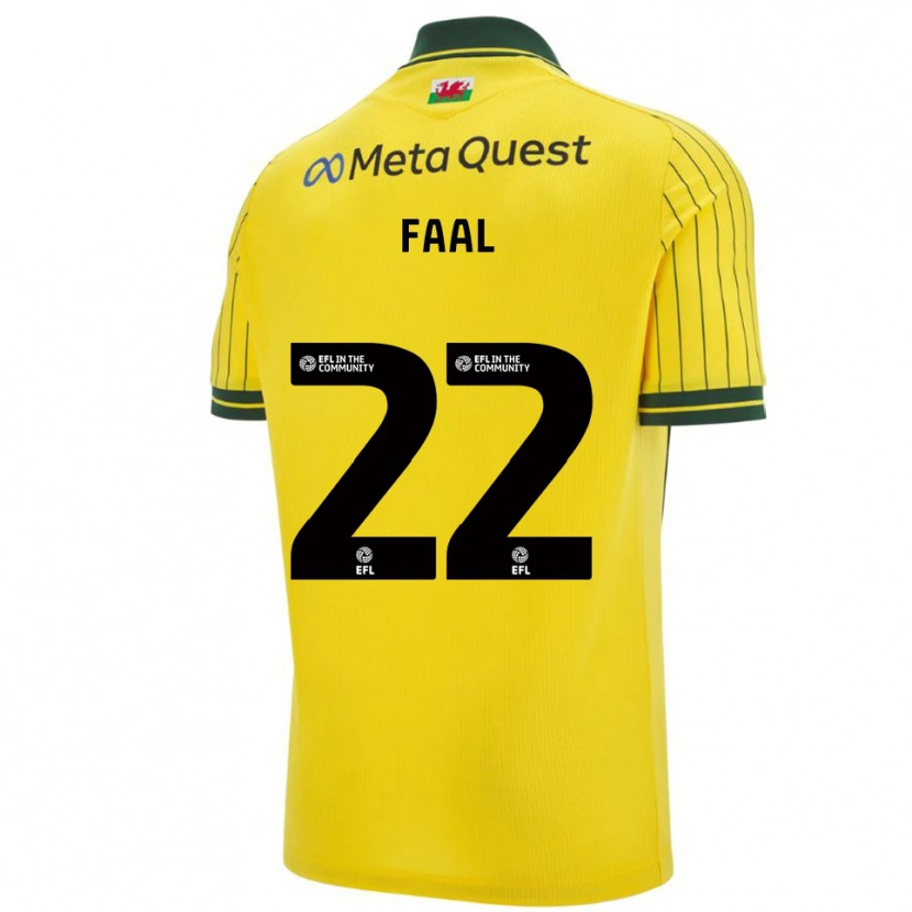 Danxen Kinder Mo Faal #22 Gelb Grün Auswärtstrikot Trikot 2025/26 T-Shirt Österreich