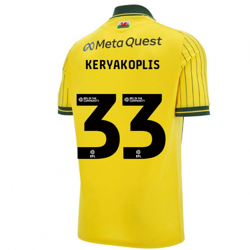 Danxen Kinder Hannah Keryakoplis #33 Gelb Grün Auswärtstrikot Trikot 2025/26 T-Shirt Österreich