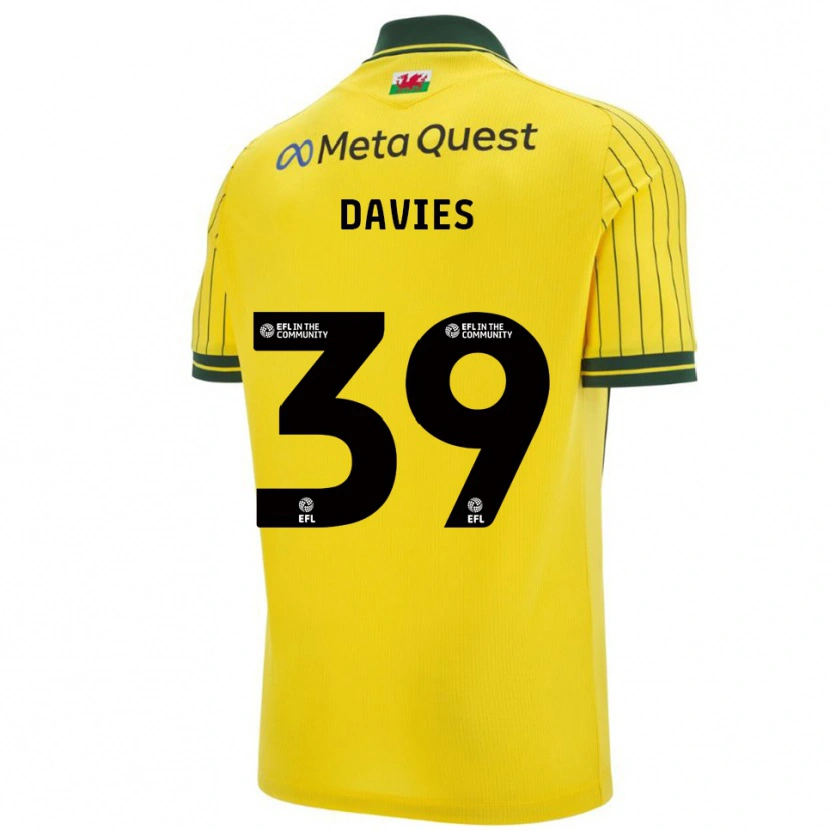 Danxen Kinder Daniel Davies #39 Gelb Grün Auswärtstrikot Trikot 2025/26 T-Shirt Österreich