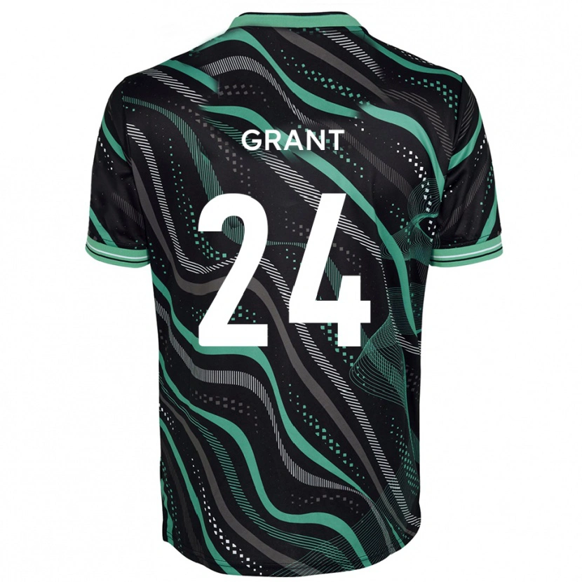 Danxen Kinder Josh Grant #24 Schwarz Grün Auswärtstrikot Trikot 2025/26 T-Shirt Österreich