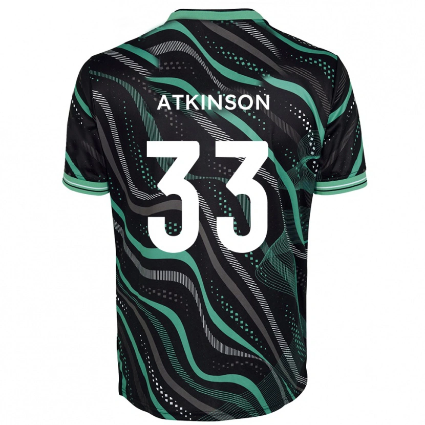 Danxen Kinder Hayden Atkinson #33 Schwarz Grün Auswärtstrikot Trikot 2025/26 T-Shirt Österreich