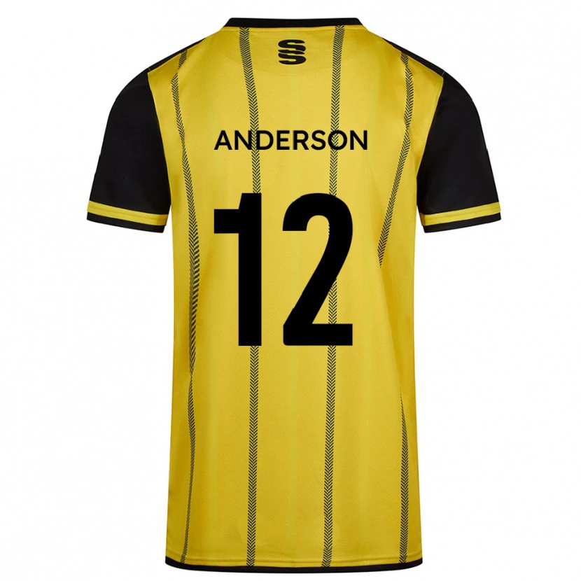 Danxen Kinder Zea Anderson #12 Gelb Schwarz Auswärtstrikot Trikot 2025/26 T-Shirt Österreich