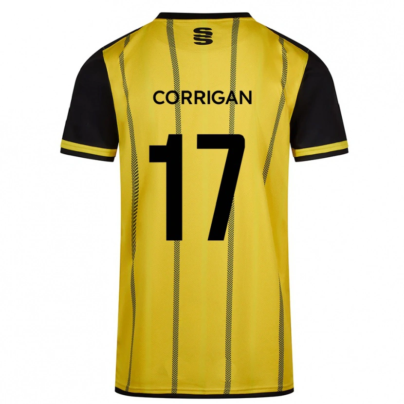 Danxen Kinder Niamh Corrigan #17 Gelb Schwarz Auswärtstrikot Trikot 2025/26 T-Shirt Österreich