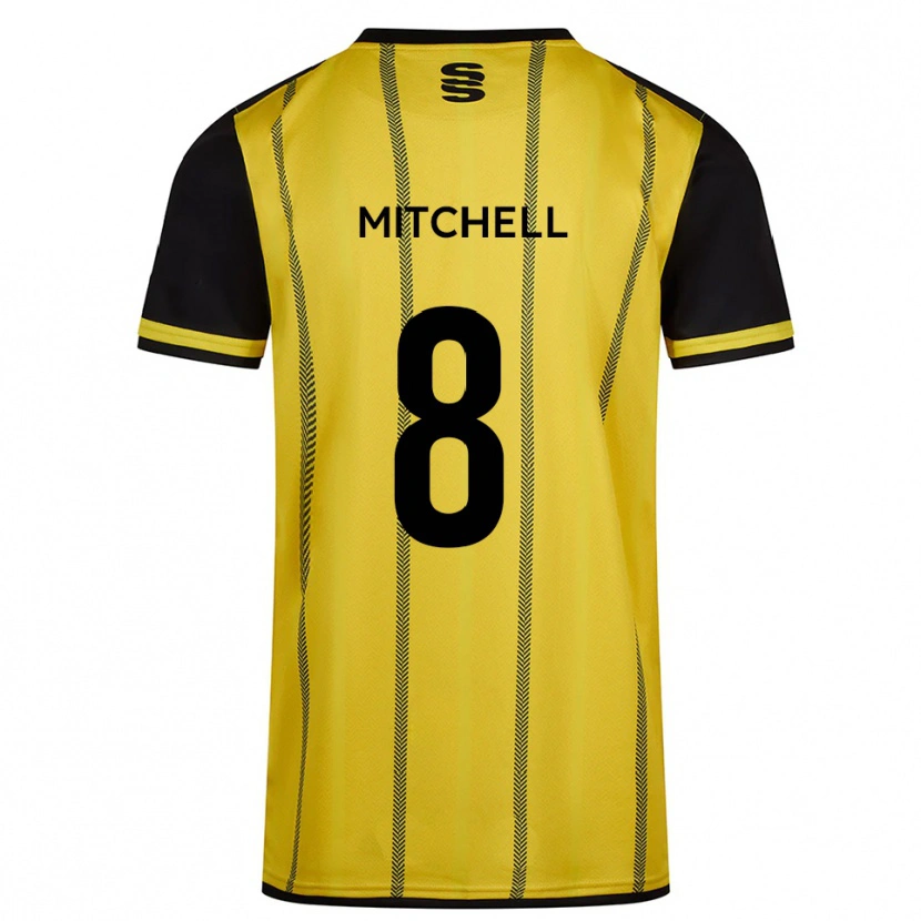 Danxen Kinder Ethan Mitchell #8 Gelb Schwarz Auswärtstrikot Trikot 2025/26 T-Shirt Österreich