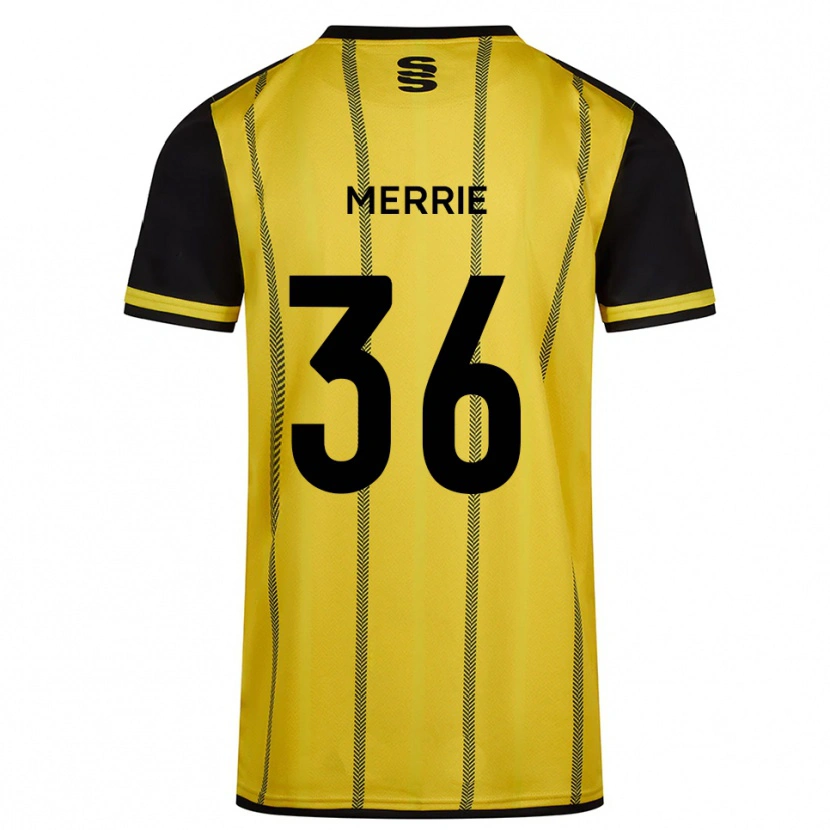 Danxen Kinder Chris Merrie #36 Gelb Schwarz Auswärtstrikot Trikot 2025/26 T-Shirt Österreich