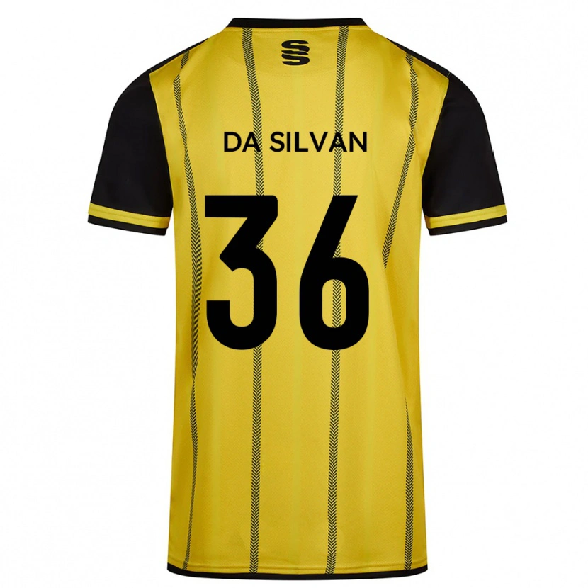 Danxen Kinder Elisaro Da Silvan #36 Gelb Schwarz Auswärtstrikot Trikot 2025/26 T-Shirt Österreich