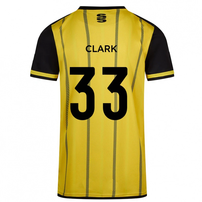Danxen Kinder Charlie Clark #33 Gelb Schwarz Auswärtstrikot Trikot 2025/26 T-Shirt Österreich