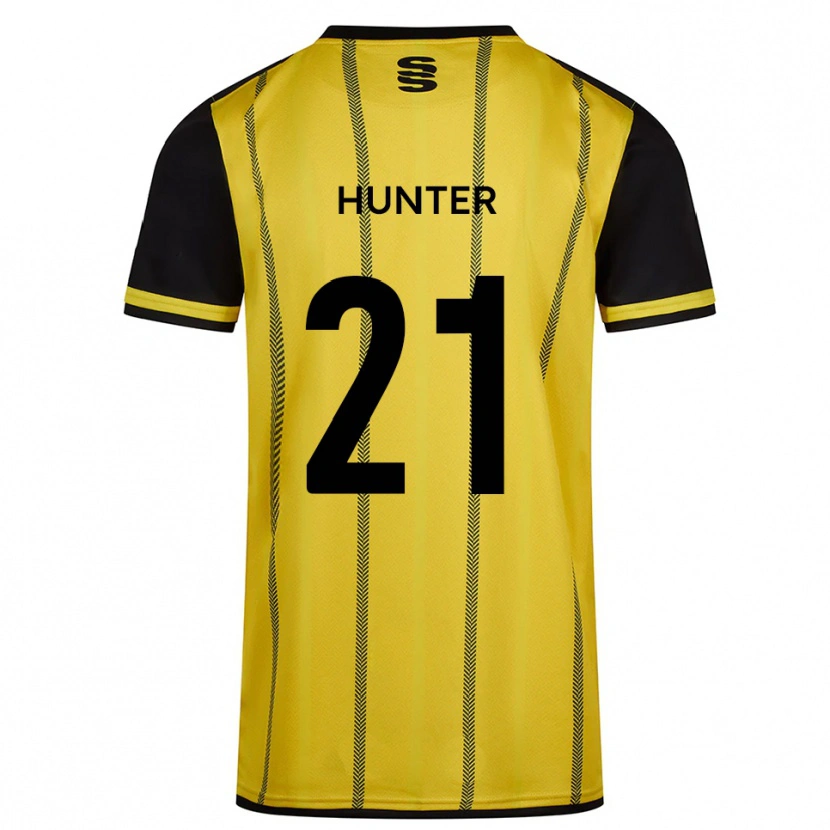 Danxen Kinder Megan Hunter #21 Gelb Schwarz Auswärtstrikot Trikot 2025/26 T-Shirt Österreich